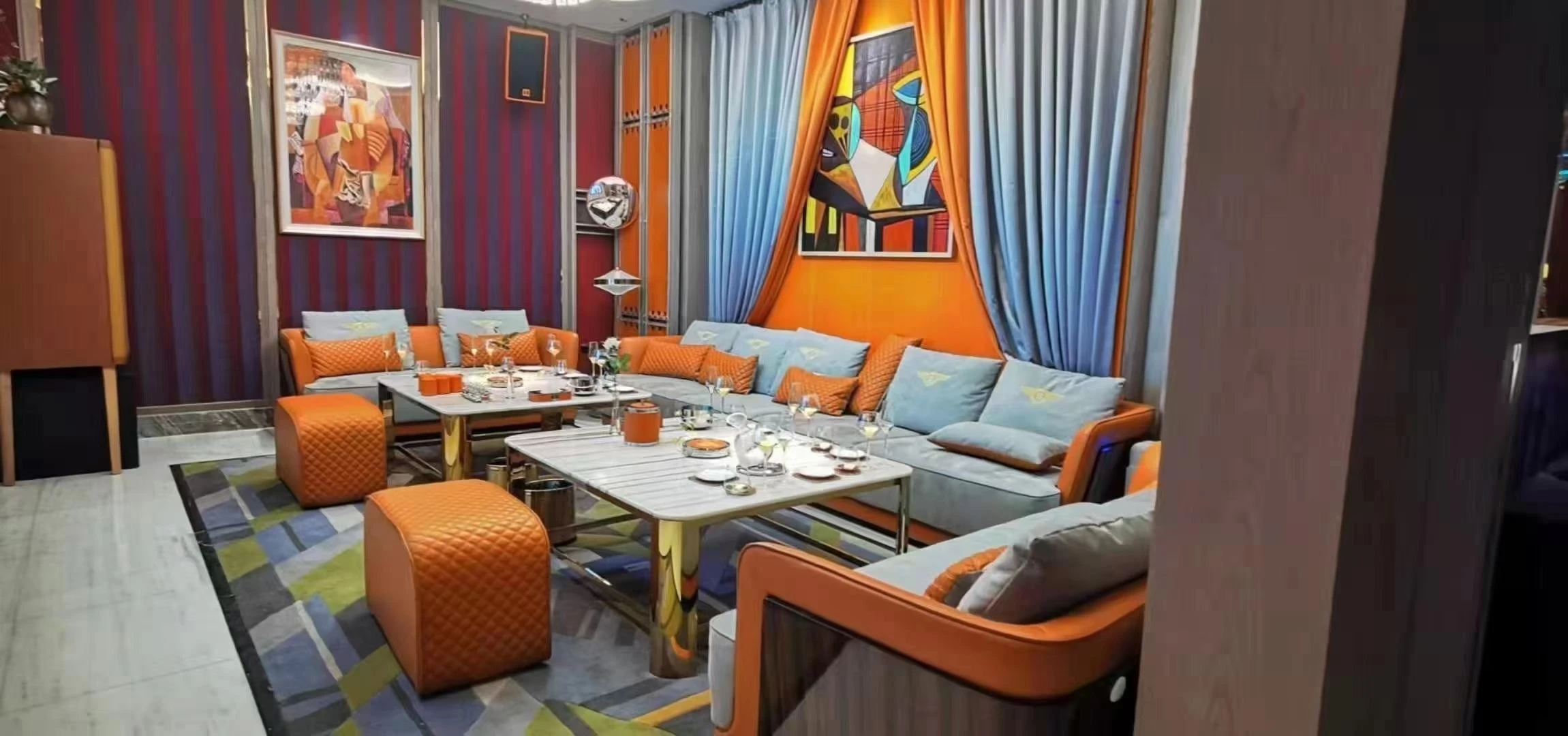 杭州余杭摩登国际商务KTV走廊与灯光设计