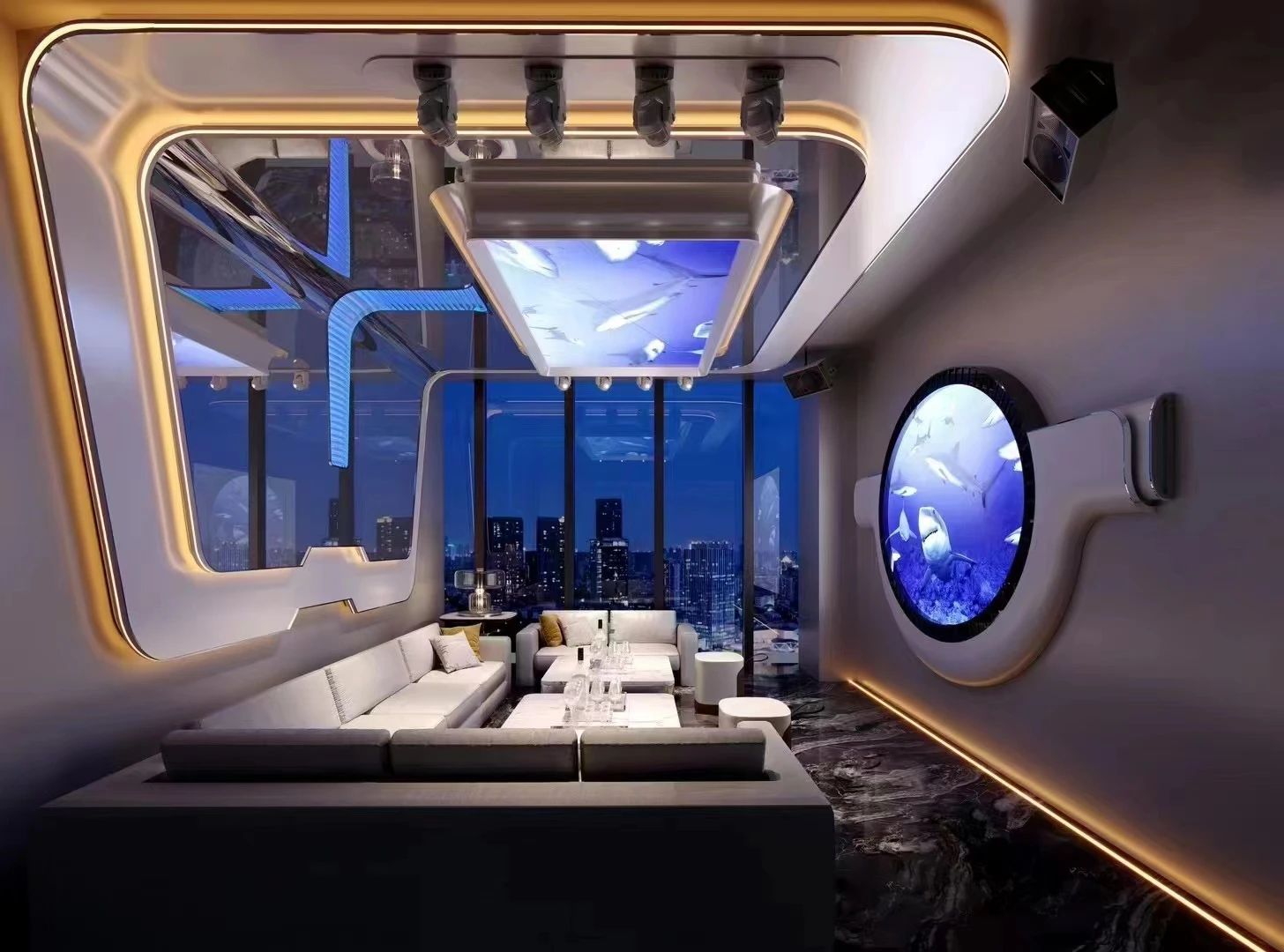 绍兴商务KTV白金瀚宫夜幕下的微醺光影