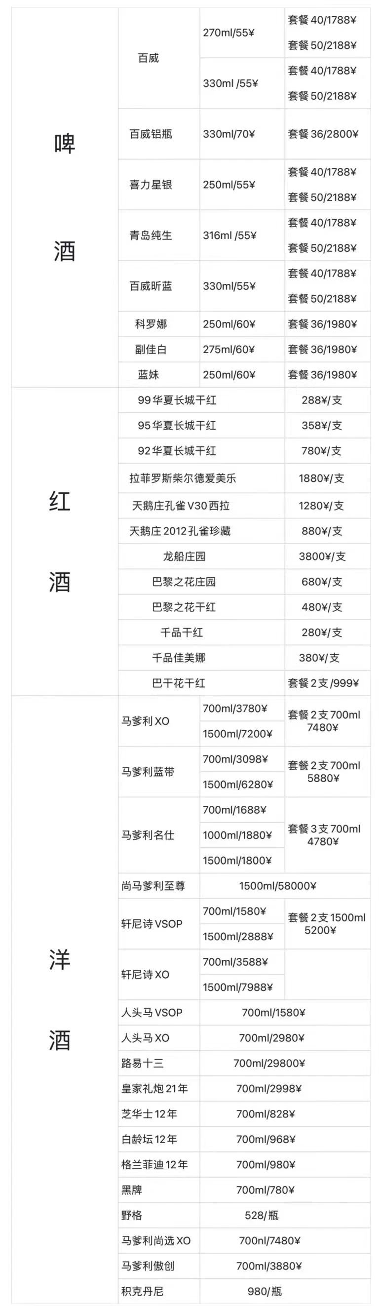 深圳宝安MAXPATTY商务KTV酒水展示