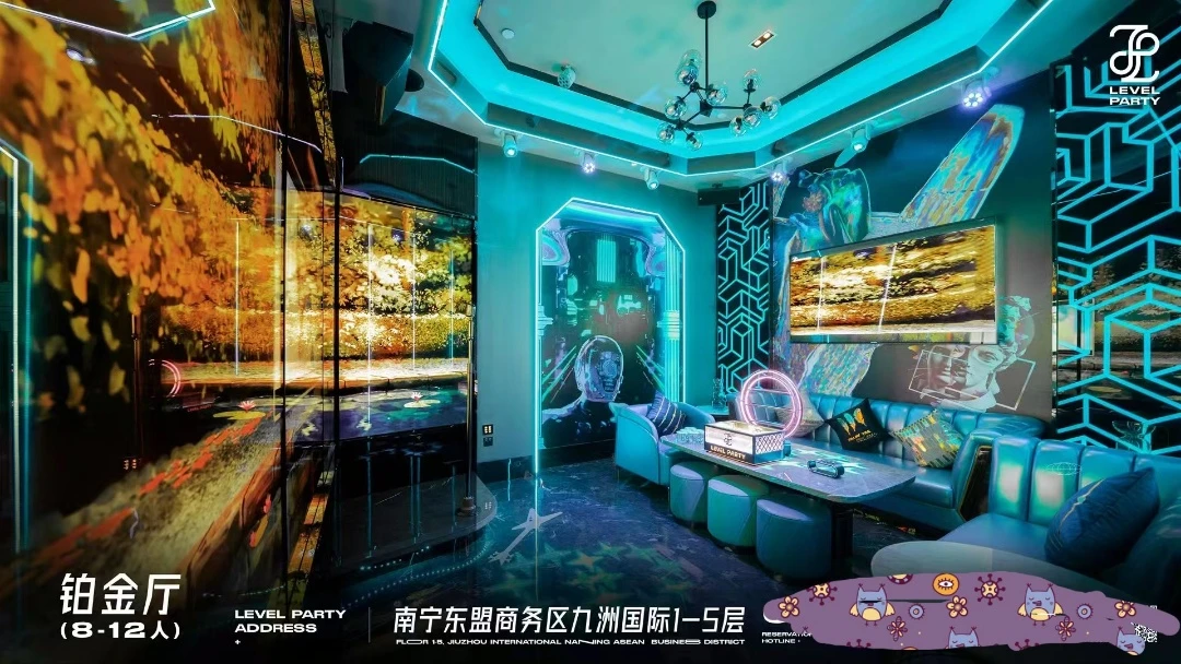 南宁LEVEL PARTY上层派对商务KTV中型包厢环境