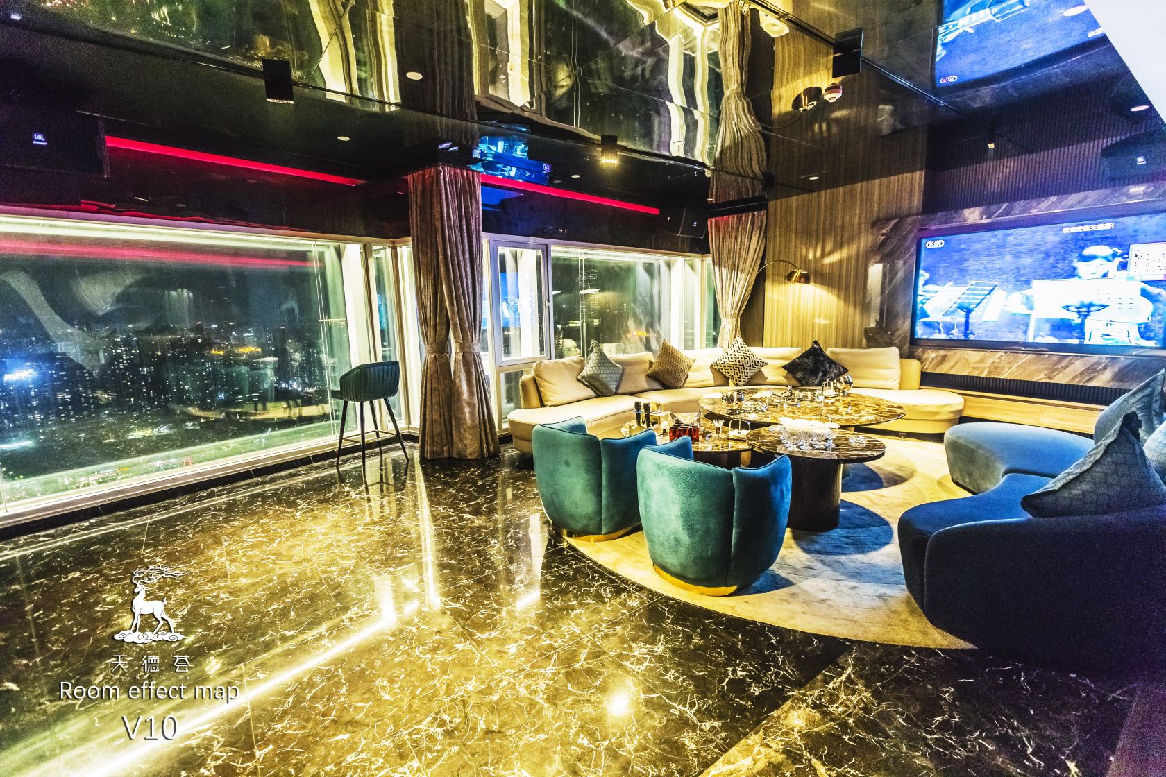 广州天德荟商务KTV大厅氛围